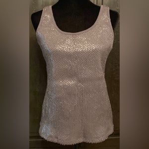Charming Charlie sequence gray tank top. Size medium